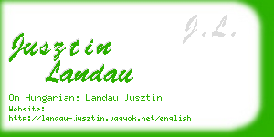 jusztin landau business card
